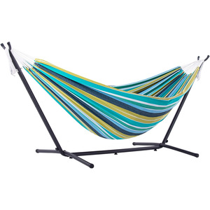 <span class=keywords><strong>Hamaca</strong></span> Doble Resistente para 2 Personas, <span class=keywords><strong>Hamaca</strong></span> de Algodón para Acampar con Soporte de Acero que Ahorra Espacio y Bolsa de Transporte para Relajación al Aire Libre - Product Image 1