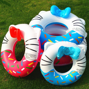 Kt Kitty Inflatable Swimming <b>Ring</b> For Children Cartoon Bow Donut Style 50 Cm And 60 Cm Water Floatation Device - Product Image 1