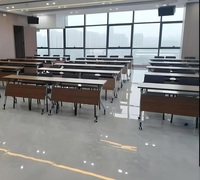 Table d'étude moderne écologique avec revêtement en poudre, bureau d'école rectangulaire en bois