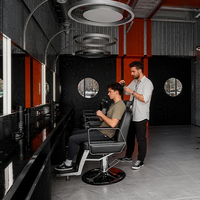 Mobilier de salon de coiffure personnalisé, design moderne 3D, décoration de salon de coiffure, chaise de barbier