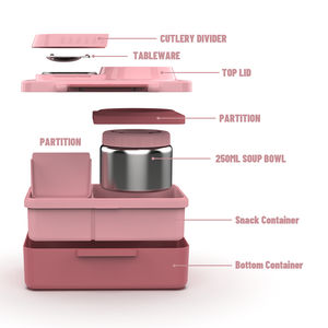 Aohea Nouvelle boîte à bento pour enfants en prévente 3 compartiments Boîte à lunch isolée étanche en acier inoxydable Ensemble de bocaux de retour à l'école - Product Image 4