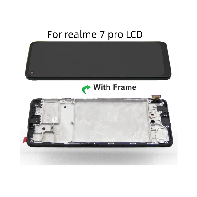 Realme 7 Pro Display Screen for OPPO Realme 7 Pro Lcd Display Digital Touch Screen with Frame Assembly Replacement