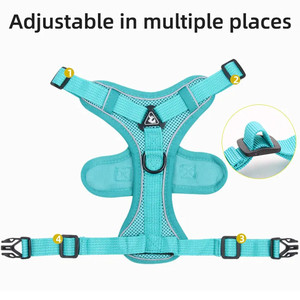 Grosir Harness Rompi Lembut Yang Dapat Disesuaikan untuk Kucing Mudah Dikontrol Strip Reflektif Bernapas Harness Kucing dan Tali untuk Berjalan - Product Image 4