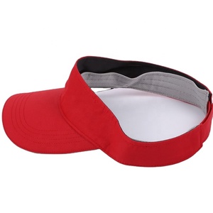 Casquette de soleil respirante en twill rouge 100% polyester, unie, réglable, unisexe, pour le sport en plein air - Product Image 3