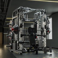 Rack de Squat Professionnel Réglable en Acier pour Salle de Sport à Domicile, Cage de Musculation Multifonctionnelle Pliable Tout-en-un avec Crossover par Câble et Chest Fly