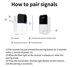 <span class=keywords><strong>Timbre</strong></span> inalámbrico para exteriores, botón <span class=keywords><strong>pulsador</strong></span> impermeable, No se requiere batería, Panel autoalimentado acrílico, 38 canciones, <span class=keywords><strong>timbre</strong></span> de puerta - Product Image 2