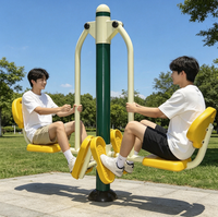 Équipement de fitness extérieur sur mesure en tuyaux galvanisés à double poteau pour parcs municipaux, conception résistante et durable