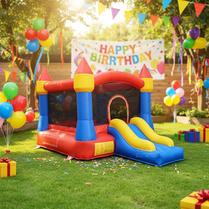 Castillo inflable Winsun Kids Soft Play, un parque infantil interior divertido y seguro con tobogán combinado para entretenimiento en casa de rebote - Product Image 1