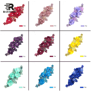 Vestido de novia de encaje con cuentas de flores de encaje de nuevo diseño tela de encaje con cuentas coloridas para vestido de fiesta de mujer - Product Image 6