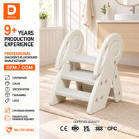 Tabouret pliant en plastique antidérapant à 3 marches pour tout-petits avec poignées, fourni par l'usine, pour importateurs, distributeurs et grossistes