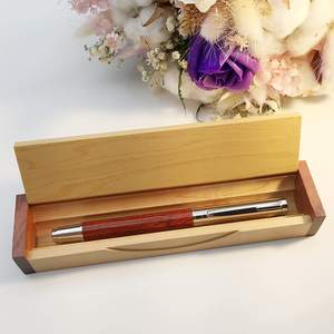 Stylo à roulettes en bois de rose, 1 pièce, avec boîte en bois élégante, Compatible avec l'<span class=keywords><strong>allemagne</strong></span> meuleuse, recharge, parfait pour les cadeaux - Product Image 4