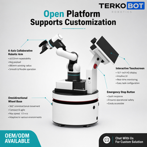 TERKOBOT E6 <span class=keywords><strong>Robot</strong></span> Collaborativo Mobile Composito con Navigazione Autonoma SLAM, Visione Artificiale e Piattaforma Flessibile per Formazione e Produzione - Product Image 3