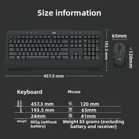 Ensemble clavier et souris sans fil USB logitech MK540 pour ordinateur portable - Portable avec repose-poignets, touches multimédias programmables, 1000 DPI