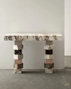 โต๊ะกาแฟหินอ่อนทำจากวัสดุที่พิถีพิถันการออกแบบอย่างสร้างสรรค์ชิ้นส่วนที่จับคู่สีได้ทำใหม่ลวดลายไร้รอยต่อ - Product Image 2