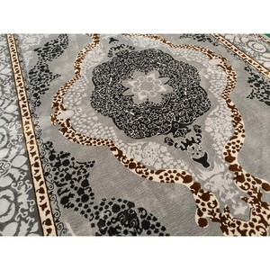 Estilo persa de gama alta elegante tradicional gris Floral medallón personalizable alfombra de lana con mechones a mano para sala de estar - Product Image 4