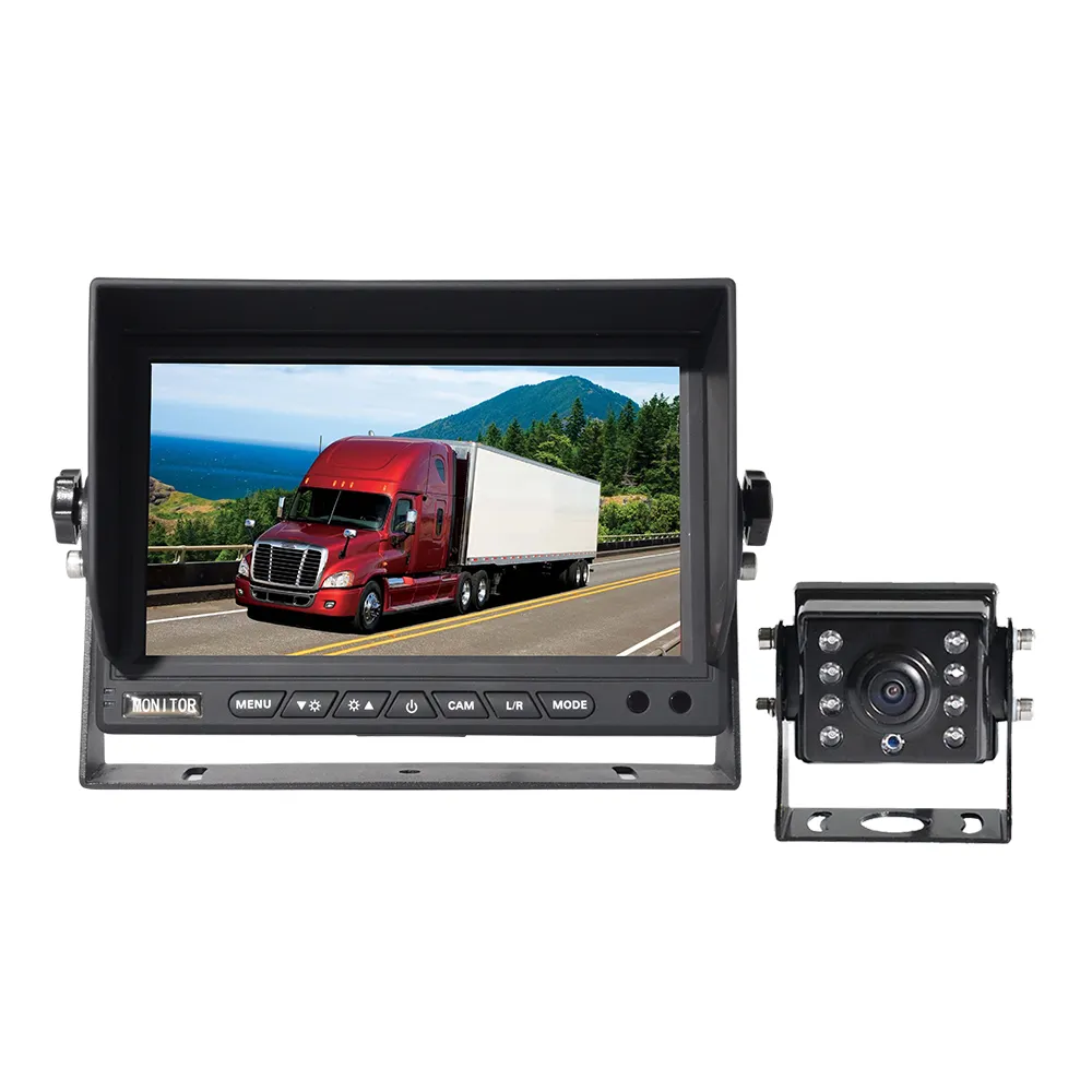 PJAUTO 7 polegada Kit Câmera de Visão Traseira Do Carro Espelho Retrovisor Monitor Invertendo Backup AHD Câmera para Caminhão Ônibus Tractor Trailer