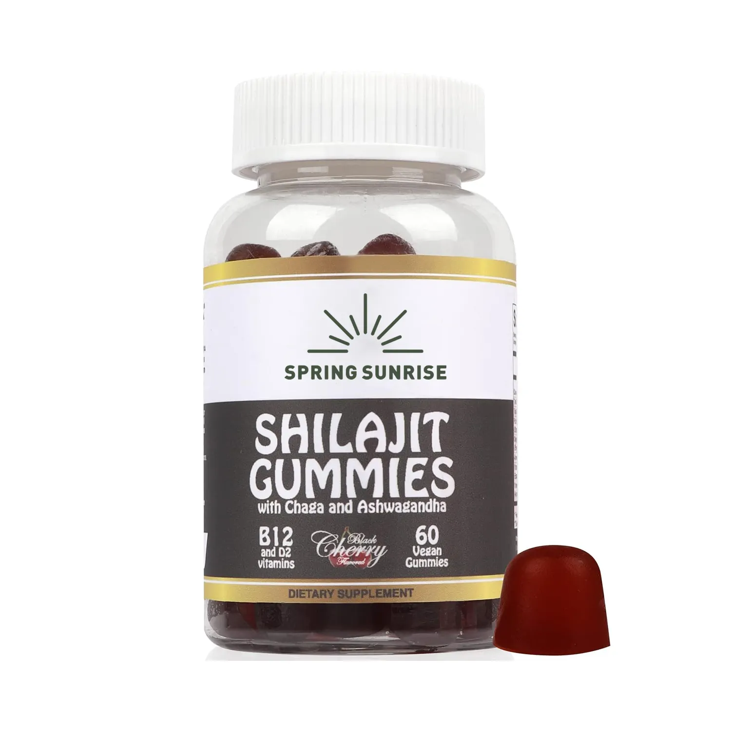 Private Label Organische Hars Shilajit Gummies Vitaminen D12 En D2 Bevorderen Celactiviteit En Metabolisme