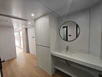 Maison-capsule spatiale personnalisée en verre trempé, cabine mobile avec décoration intérieure complète, maison-conteneur extensible
