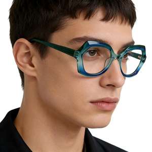 نظارات طبية أوروبية جديدة لعام <span class=keywords><strong>2026</strong></span> بتصميم هندسي مربع مصنوعة يدويًا من أسيتات مازوتشيلي - Product Image 1