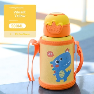 Gourde isotherme personnalisée en acier inoxydable grande capacité pour enfants, avec paille et couvercle à ouverture rapide, et sangle d'épaule - Product Image 3