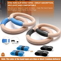 ONESTARSPORTS-anillos de madera para entrenamiento de gimnasio, anillos de madera con correa