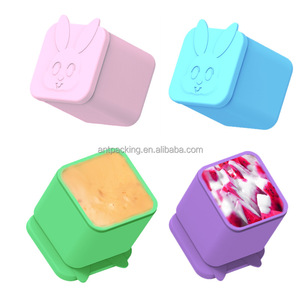 כוסות אפייה מסיליקון ללא BPA מלבן מרובע אחסון מזון חטיף מיכל סיליקון מיכל רוטב סלט - Product Image 5