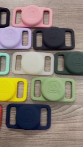 Funda de silicona suave redonda con estampado de mascotas para <span class=keywords><strong>Apple</strong></span> <span class=keywords><strong>AirTag</strong></span>, pulsera impermeable para collar de perro, soporte para <span class=keywords><strong>AirTag</strong></span> - Product Image 4
