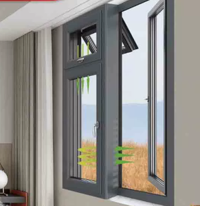 Puertas y ventanas interiores de aluminio de alta calidad con rotura de puente térmico y vidrio aislante, resistentes al viento, fábrica de Foshan - Product Image 2