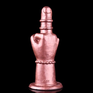 Dildo de fantasía en forma de mano con dedo medio grueso, fuerte ventosa, para masturbación vaginal e inserción anal, juguetes sexuales de silicona unisex - Product Image 3