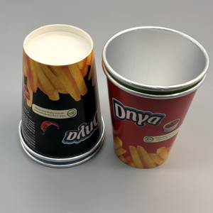 High Quality <b>Disposable</b> Coffee Aluminum Foil Paper <b>Cup</b> Custom Logo Single Double Wall for French Fries - Product Image 4
