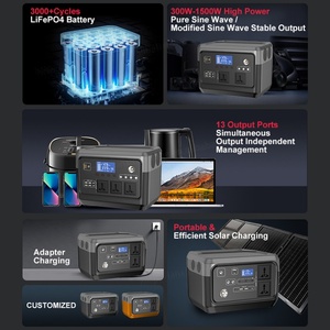 Se Aceptan Pedidos de Muestra, Generador Solar Portátil de ABS LiFePO4 de 300W 600W 1000W 1500W, Sistema de Almacenamiento de Energía, Estación de Energía Solar - Product Image 2