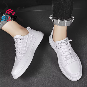 Zapatos Deportivos Casuales de Verano para Hombre, Blancos con Cuero PVC Negro, Estilo Live Head para Caminar, Logotipo Personalizable - Product Image 3