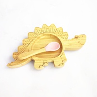 Ensemble d'assiettes divisées en bambou écologique pour enfants, avec ventouse en céramique souple pour une alimentation sécurisée, bol et assiette à motif floral pour la cuisine