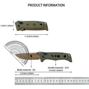 Faca Mini Pocket Dobrável 273 Alta Dureza Lâmina D2 Cabo G10 Faca Afiada para Camping Ferramenta EDC Portátil Faca de Autodefesa - Product Image 6