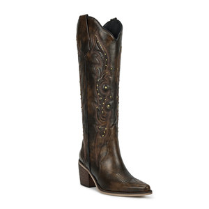 <span class=keywords><strong>Botas</strong></span> Vaqueras Occidentales para <span class=keywords><strong>Mujer</strong></span> WETKISS, <span class=keywords><strong>Botas</strong></span> Altas Bordadas con Punta Redonda, <span class=keywords><strong>Botas</strong></span> Vaqueras Largas con Tacón Grueso para el Verano - Product Image 1