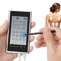 Stimulateur musculaire électrique AsTec à 4 canaux, 24 modes, rétroéclairé, batterie rechargeable 300 mAh, mini TENS, adapté pour soulager la douleur