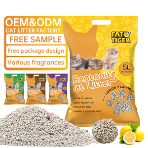 Échantillons gratuits de vente en gros de l'usine OEM ODM, litière en argile naturelle droite, facile à manipuler, pratique en bentonite - Product Image 1