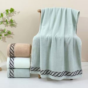 Ensemble de serviettes de luxe blanches pour la maison, serviettes de visage, de main et de cheveux pour hôtel, serviettes de bain 100% coton, vente en gros pour le sport - Product Image 4