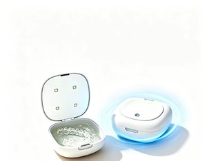 Estuche Portátil para Retenedores Dentales con Función de Esterilización UV, Caja de Almacenamiento Blanca para Ortodoncia - Product Image 1