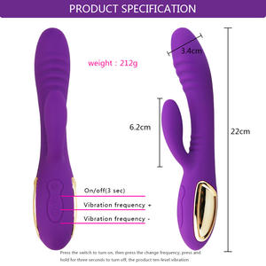 Vibratore <span class=keywords><strong>Rabbit</strong></span> a Doppia Testa TT FOREST, per Masturbazione Femminile, Ricaricabile USB, Impermeabile, Vibratore Inseribile - Product Image 4