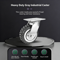 Roda Caster Polyurethane Premium 200mm Putar Dengan Tuas Pengunci Kekuatan Industri Untuk Peralatan Berat Alas Platform