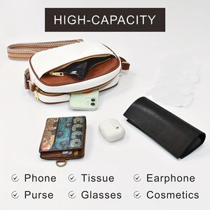 Bolso de hombro Retro a juego con rejilla bordada acolchada, bolso de mensajero con correa para el hombro y cremallera, bolso cuadrado pequeño - Product Image 5