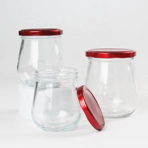 Botol penyimpanan Yogurt, disegel 100ml 200ml 250ml 300ml 380ml kaca bulat makanan penutup sarang burung puding jeli dengan tutup - Product Image 2