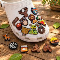 Ensemble de breloques 2D en PVC souple tendance et très vendues, inspirées de la nature forestière, clips pour chaussures, décorations pour chaussures de jardin en forme d'ours de dessin animé pour enfants et adultes
