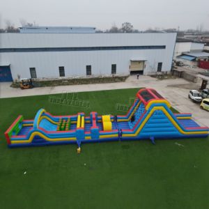 Pista de Obstáculos Inflable de PVC de 0.55mm de Alta Resistencia con Tobogán, Muro de Escalada y Carrera de Desafío Extremo para Alquiler en Fiestas al Aire Libre - Product Image 3