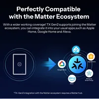 SONOFF T6 120 Interruptor de Pared Táctil Inteligente TX Gen2 Matter de 1/2/3 Gang, Negro, con Modo de Relé Desmontable, Interruptor Nocturno, Compatible con Alexa y Apple Home