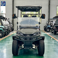 Nouvelle conception de voiturette de golf électrique 6 places, surélevée, batterie lithium 48V, panneau solaire, 4 roues, pour communauté fermée