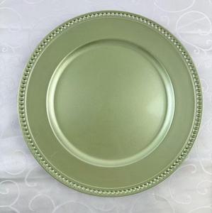 Assiettes rondes de luxe écologiques lavables de 13 pouces en plastique perlé <span class=keywords><strong>rouge</strong></span> pour mariage, traiteur, événement, fête - Product Image 2