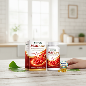 Capsules Mitos Flex pour la circulation sanguine, Omega 3, Ginkgo Biloba, Vitamine E, santé cardiaque, adultes, nouveau-nés, OEM ODM, 60g, 24 mois - Product Image 3