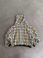 Nouvelle collection Automne Hiver 2026, style transfrontalier Europe-Amérique, décontracté ample pour la mode, à capuche zippé, patchwork à carreaux réversible